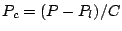 $P_c=(P-P_l)/C$