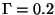 $\Gamma = 0.2$